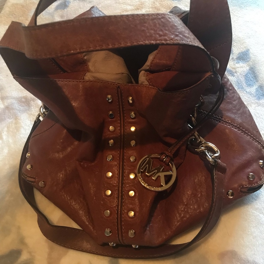 Pre loved Michael Kors Uptown Astor Leather Studded Hobo